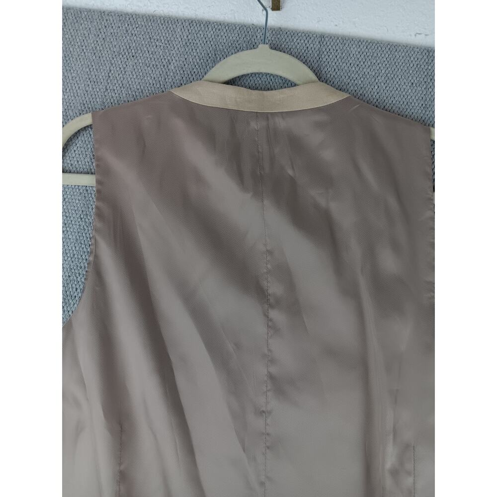 Pronto Uomo Platinum Linen Vest Mens XL Tan Dress Button Cinch Mens Warehouse - Picture 10 of 13